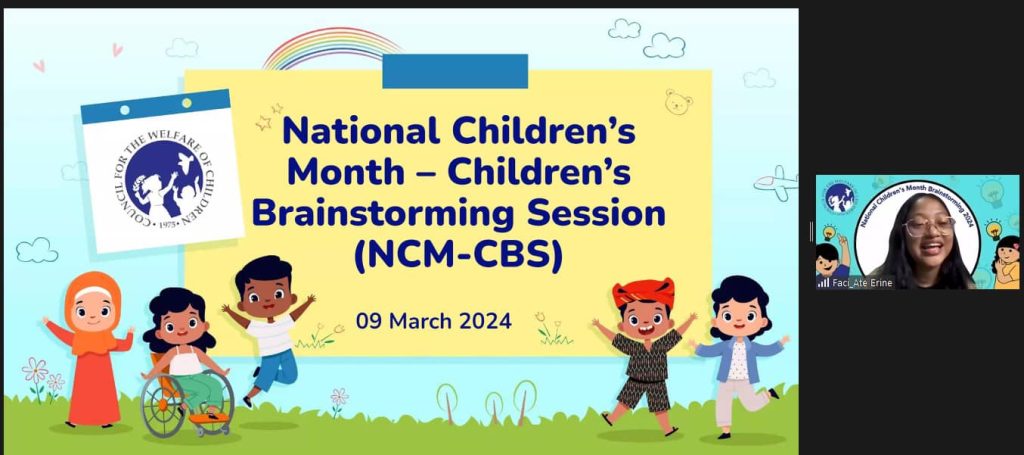 2024 National Children’s Month-Children Brainstorming Session via Zoom